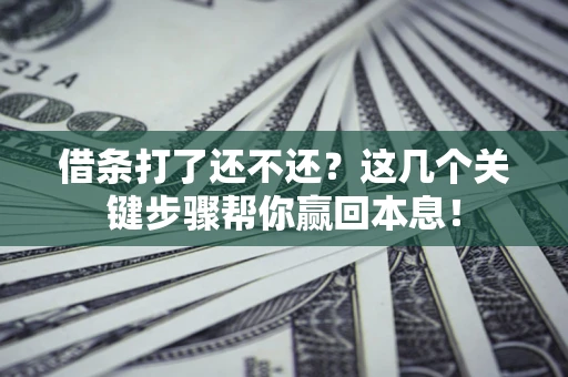武汉借条打了还不还？这几个关键步骤帮你赢回本息！
