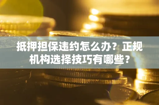 武汉抵押担保违约怎么办？正规机构选择技巧有哪些？