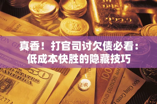 武汉真香！打官司讨欠债必看：低成本快胜的隐藏技巧