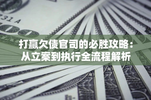 武汉打赢欠债官司的必胜攻略：从立案到执行全流程解析