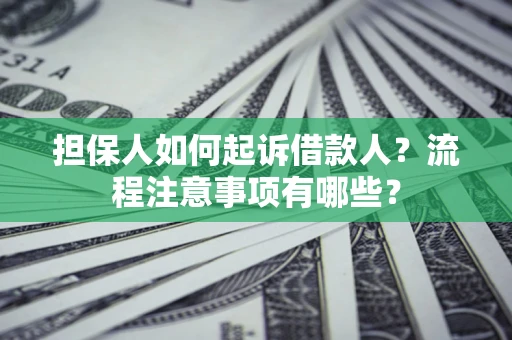 武汉担保人如何起诉借款人？流程注意事项有哪些？